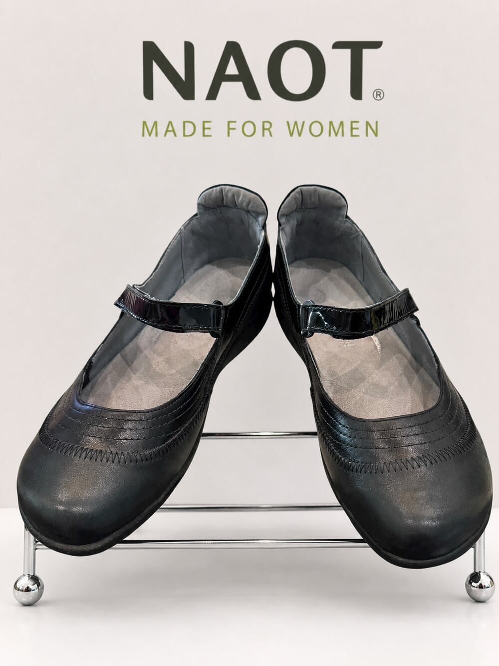 Naot Matai Black Leather Mary Jane Comfort Shoes EU 38 US 7-7.5
